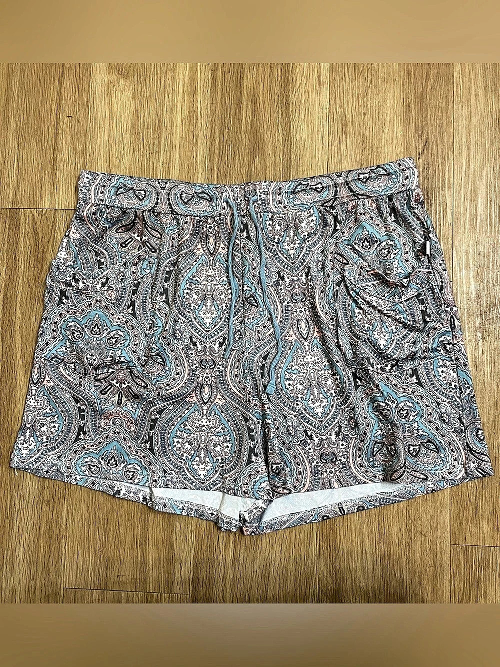 Paisley Blue & Brown Shorts Like New